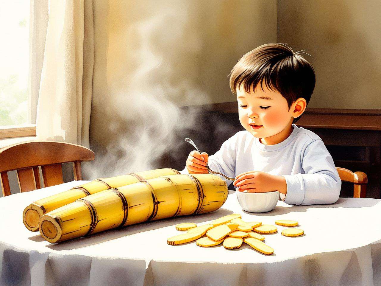 吃蒸的甘蔗可止咳吗小孩
