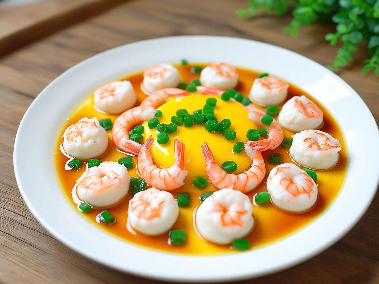 鸡蛋蒸虾仁蒸圆子做法揭秘,鲜香嫩滑美食轻松搞定