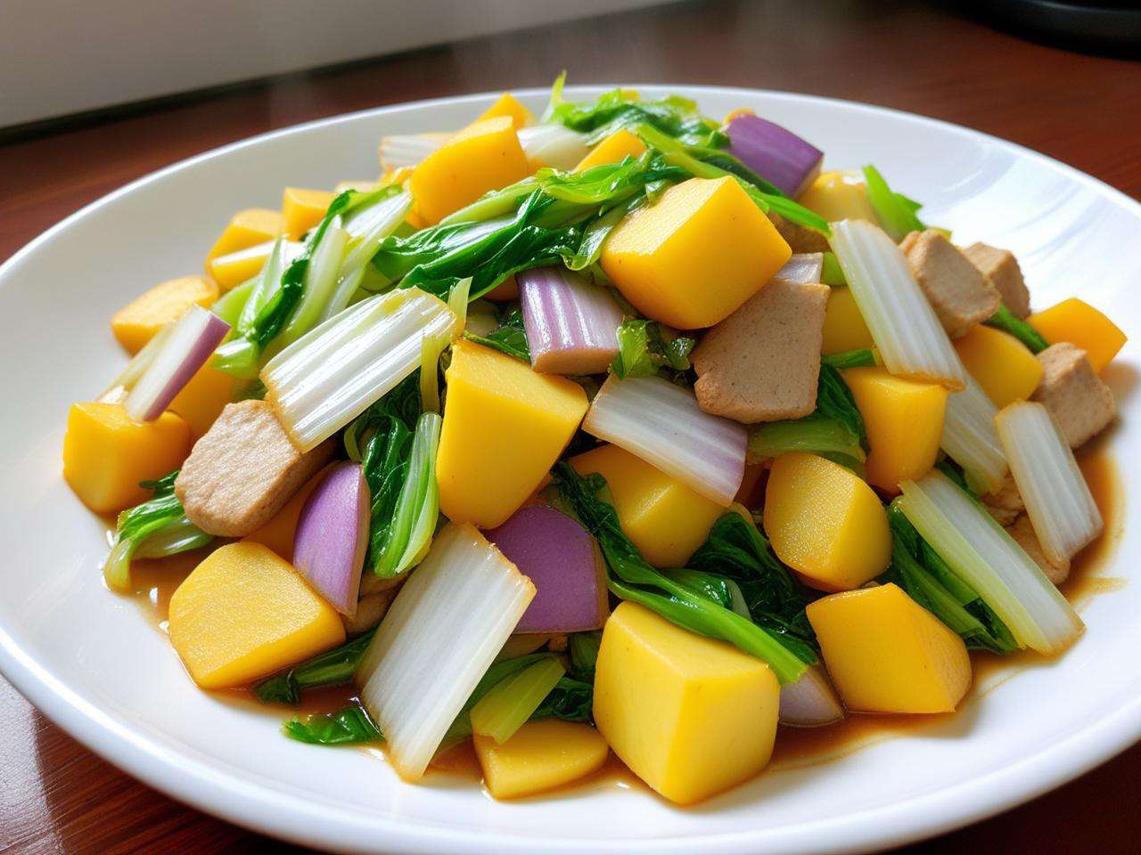 芋头土豆炒白菜的做法步骤详解