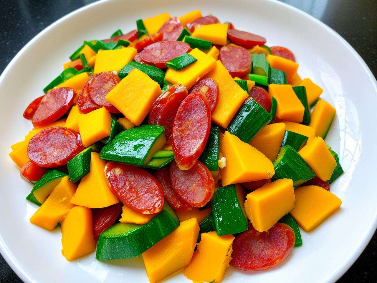 腊肠鸡蛋炒南瓜的烹饪方法