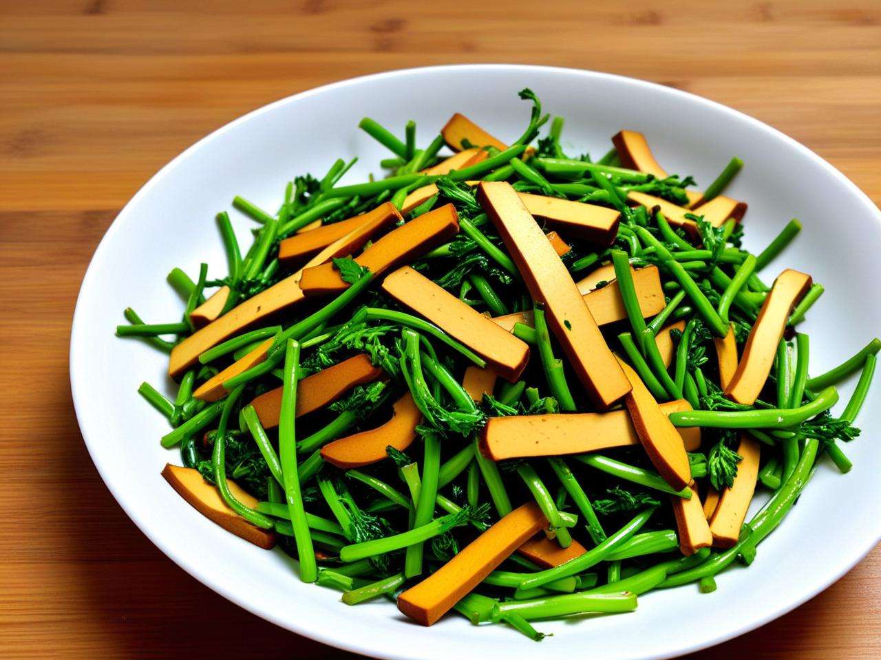 蒿菜叶炒豆干可以食用吗