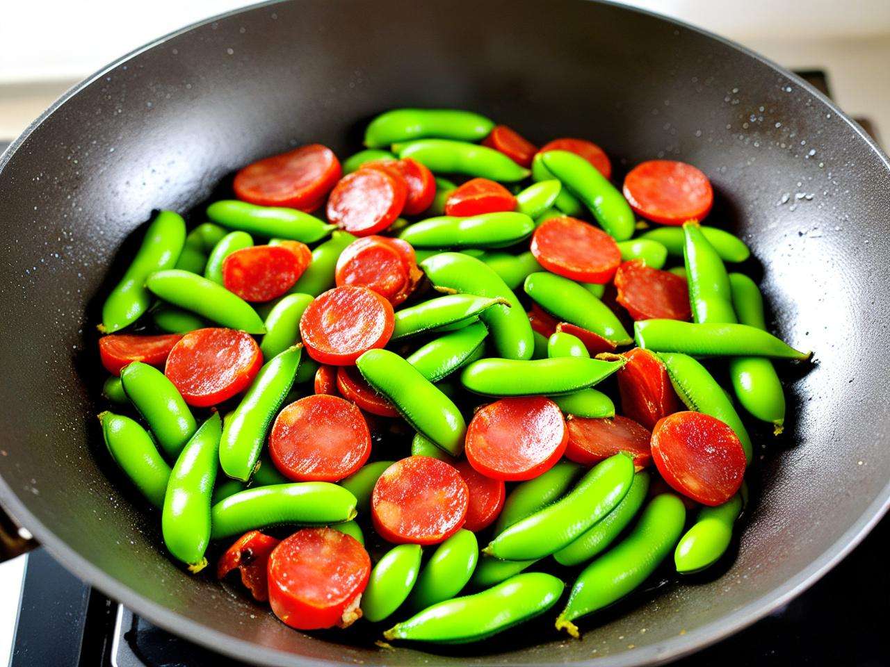 毛豆炒香肠的具体炒制方法及步骤