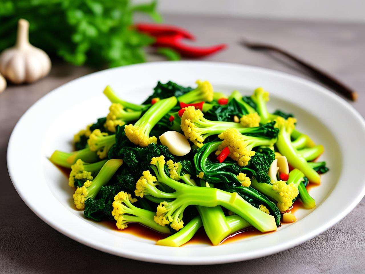 蒜泥炒绿菜花的做法，掌握这些步骤轻松做出美味佳肴