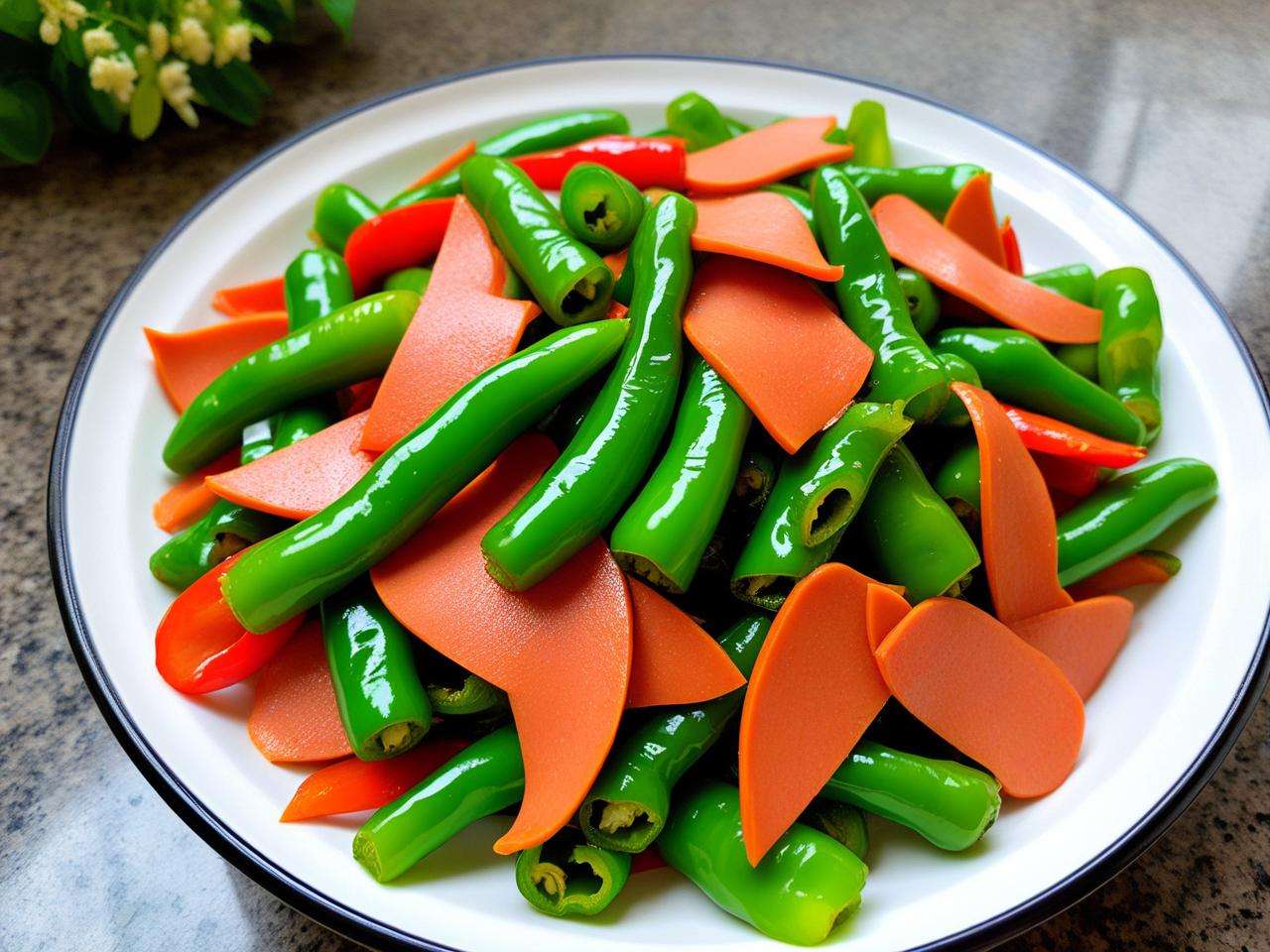 螺丝辣椒炒火腿的家常做法及技巧