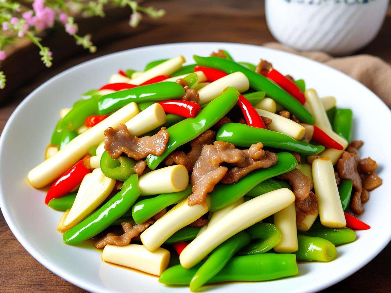 茭白青椒炒肉这样炒,鲜香滑嫩超好吃,一口就爱上