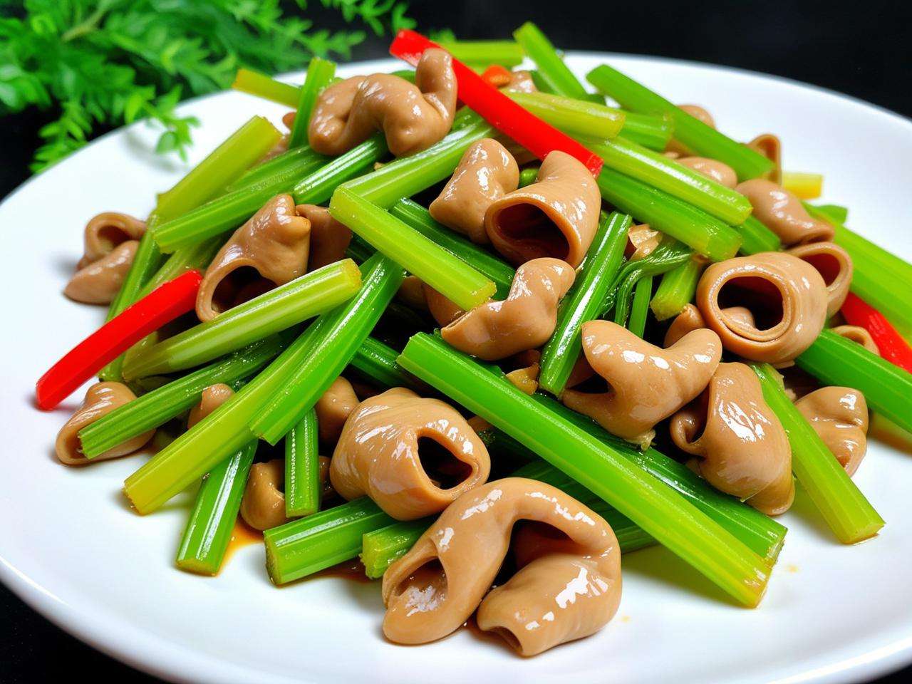 大肠炒酸芹菜是否可以食用