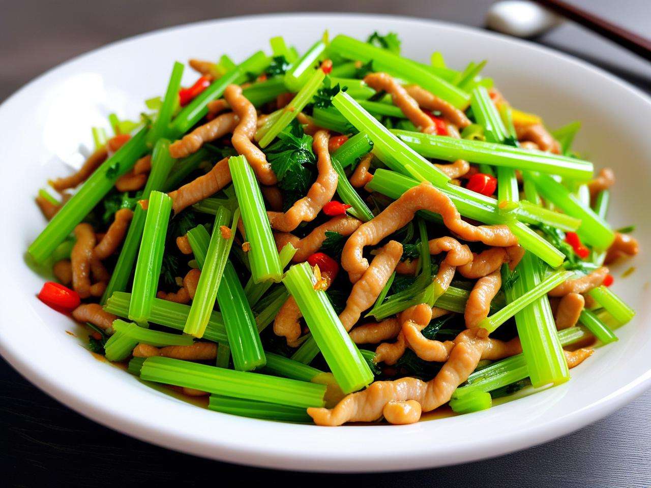 芹菜香菜炒肉丝做法揭秘，简单几步成就美味家常菜