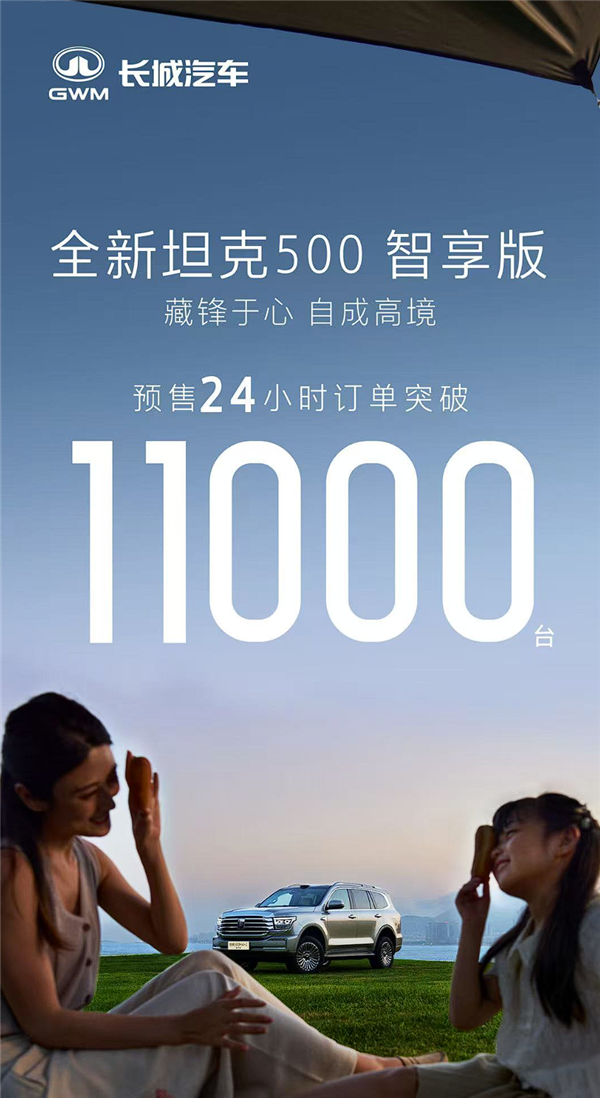 36万起售大把人定 全新坦克500预售24小时订单超1.1万台