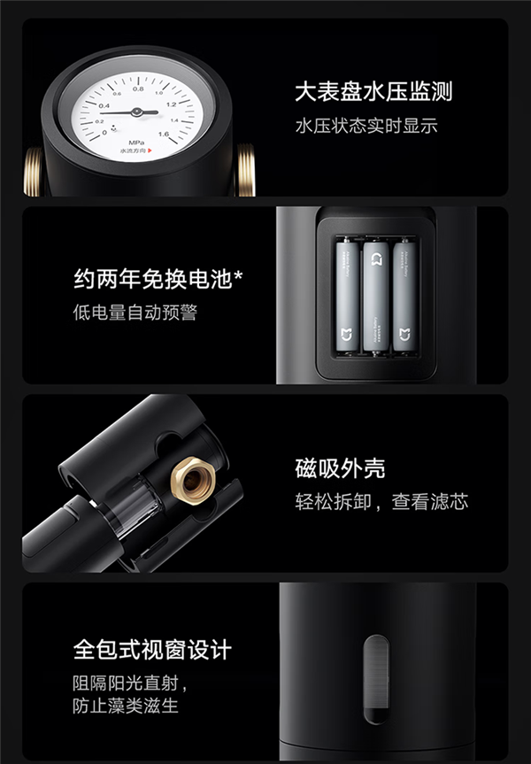 799元！小米发布米家前置过滤器Pro：定时自动冲洗、一次换电用两年