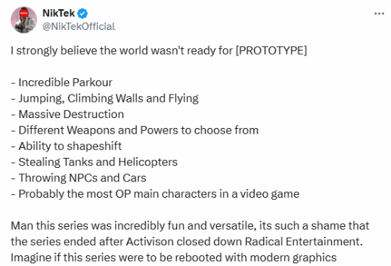 玩家想让动视重启《虐杀原形》:各种机制设定太惊艳!