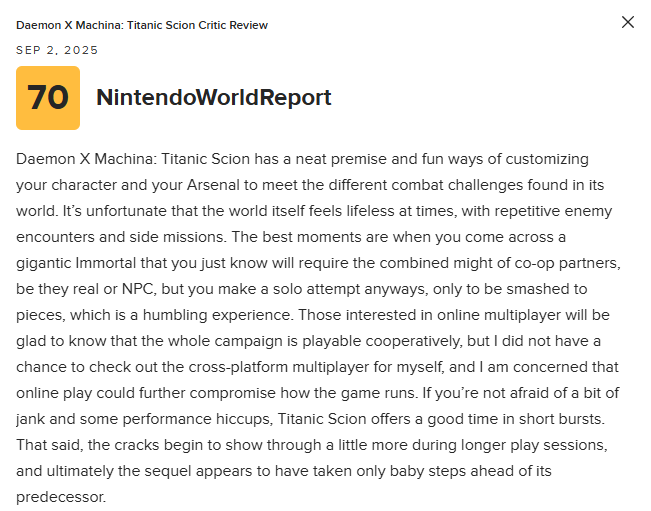 《机甲战魔：神话之裔》M站70分：部分体验显得粗糙