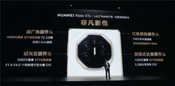 全球独此一家三折叠 麒麟9020登上发布会！华为Mate XTs非凡大师正式发布