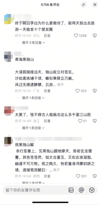 网友在青海黑独山拍下惊艳一幕 评论区沦陷了“幸亏李白没来 不然又多几首诗要背了”